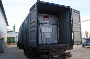 Контейнер с камерой для термирования древесины доставлен на склад клиента. напрямую из Китая