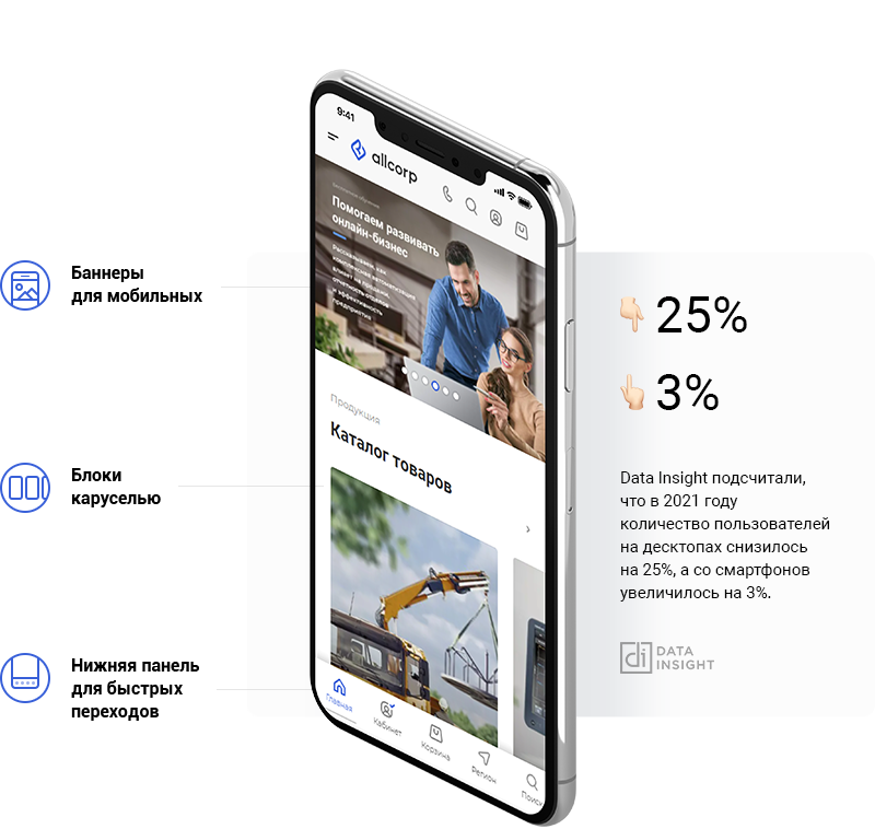 Мобильный Корпоративный сайт 3.0 1С-Битрикс