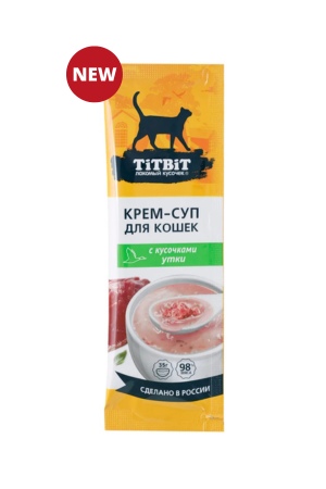 Крем-суп для кошек, с кусочками утки