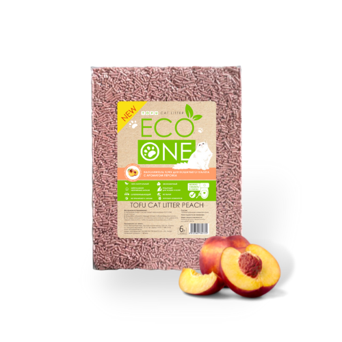 Наполнитель Eco One Тофу с аром.персика 2,5кг/6л