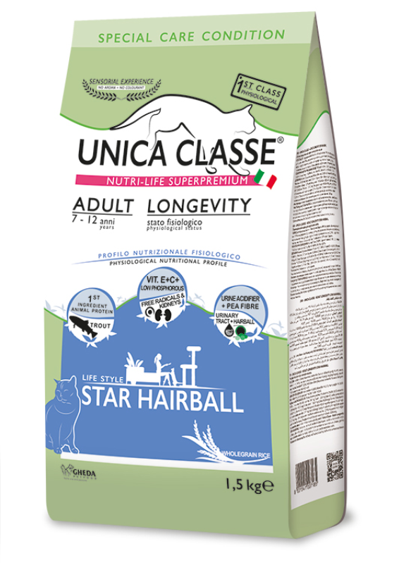 Корм для кошек Adult Longevity Star Hairball