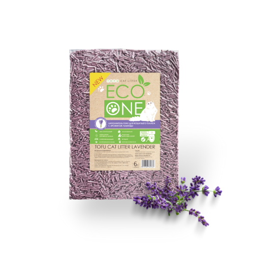 Наполнитель Eco One Тофу с аром.лаванды 2,5кг/6л