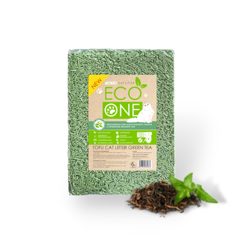 Наполнитель Eco One Тофу с аром.зелен.чая 2,5кг/6л