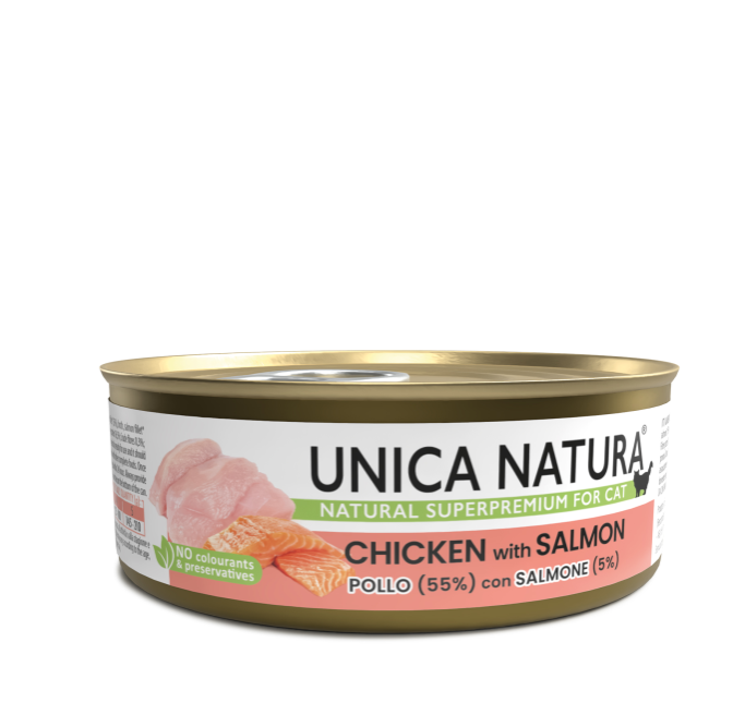 Влажный корм курица и лосось для кошек