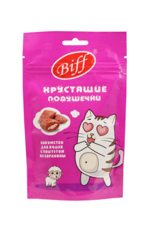 Хрустящие подушечки Biff для кошек с паштетом из баранины