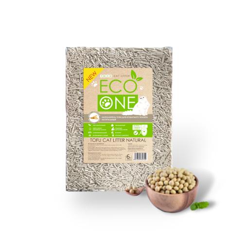 Наполнитель Eco One Тофу натуральный 2,5кг/6л