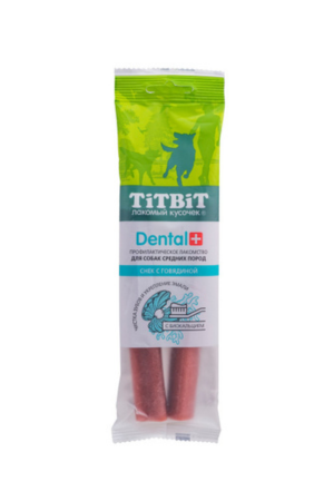 ДЕНТАЛ+ Снек с говядиной для собак средних пород