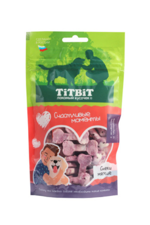 Снеки мягкие Счастливые моменты для собак всех пород с ягненком и черникой