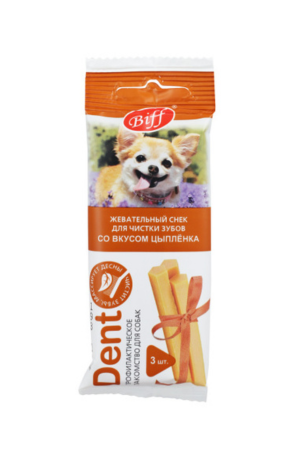 Жевательный снек DENT со вкусом цыпленка для собак мини пород
