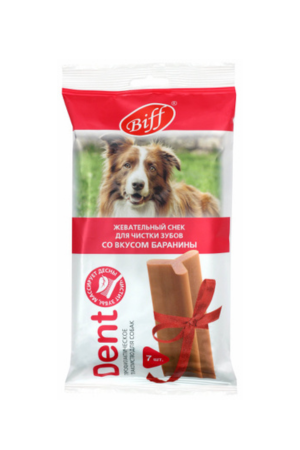 Жев снек DENT со вкусом баранины для собак крупных пород