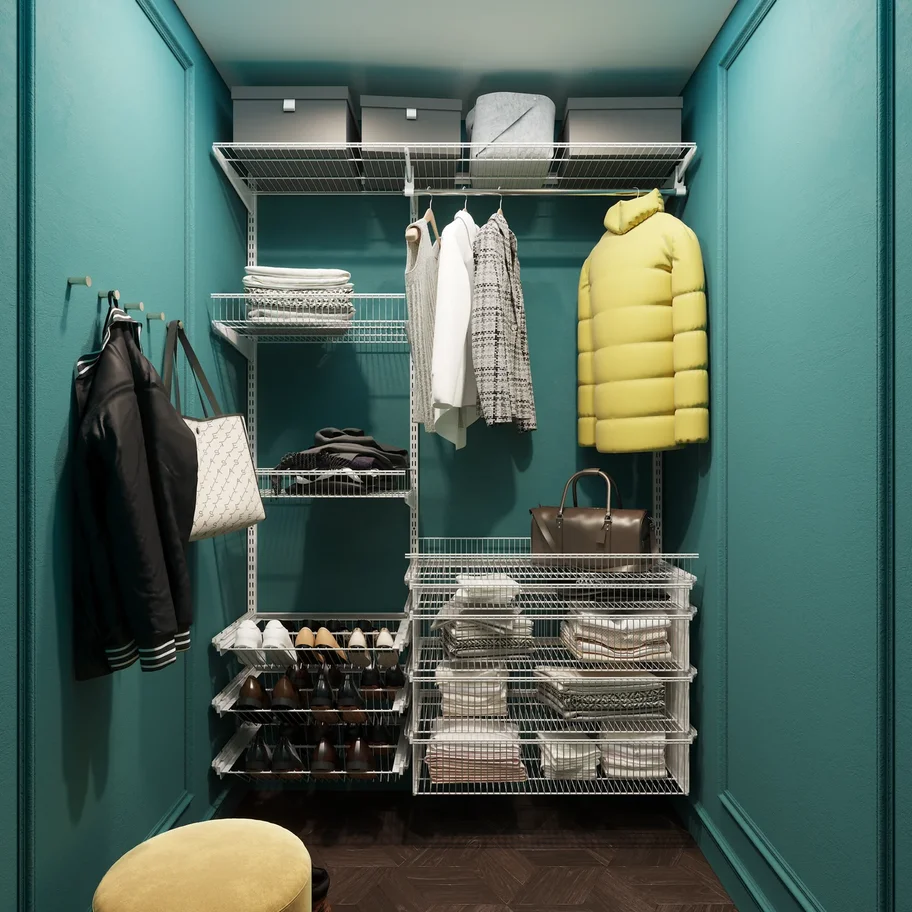 Гардеробная в зеленых оттенках