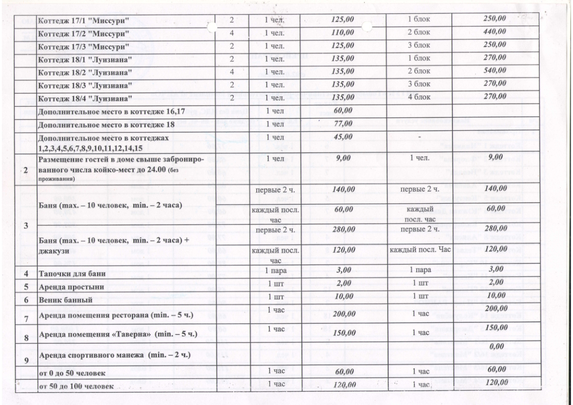Прейскурант 4