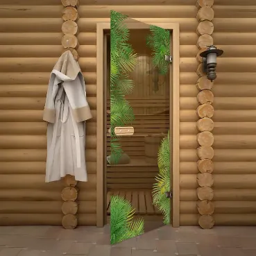 Стеклянные двери для сауны и бани в Минске от производителя