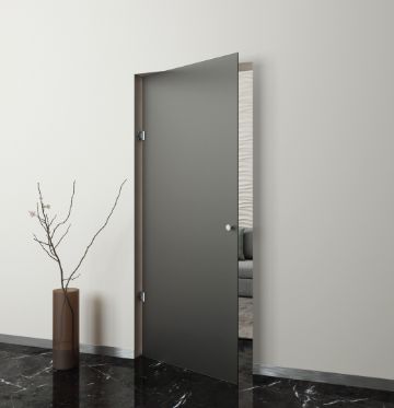 Стеклянная дверь из стекла серый графит