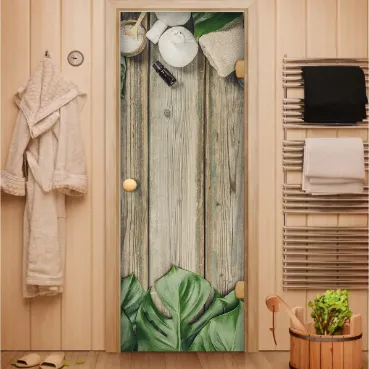 Стеклянные двери с изображением для сауны и бани в Минске от производителя