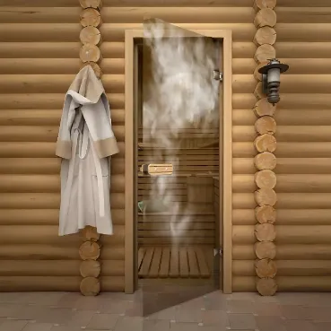 Стеклянные двери для сауны и бани в Минске от производителя