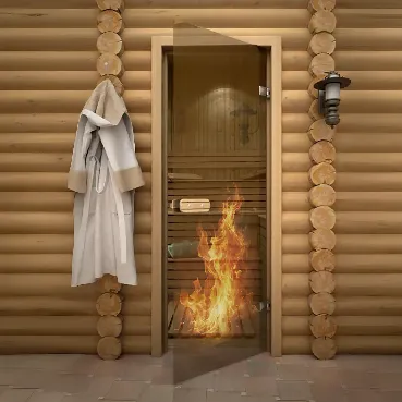 Стеклянные двери для сауны и бани в Минске от производителя