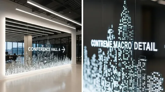 Лазерная обработка зеркал для бизнес центров и офисов