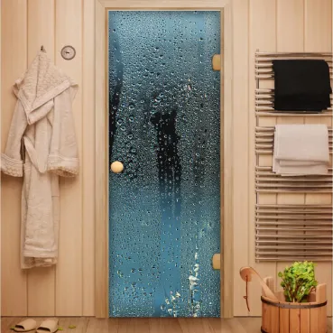 Стеклянные двери с изображением для сауны и бани в Минске от производителя