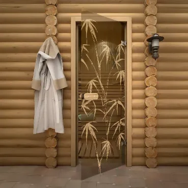 Стеклянные двери для сауны и бани в Минске от производителя