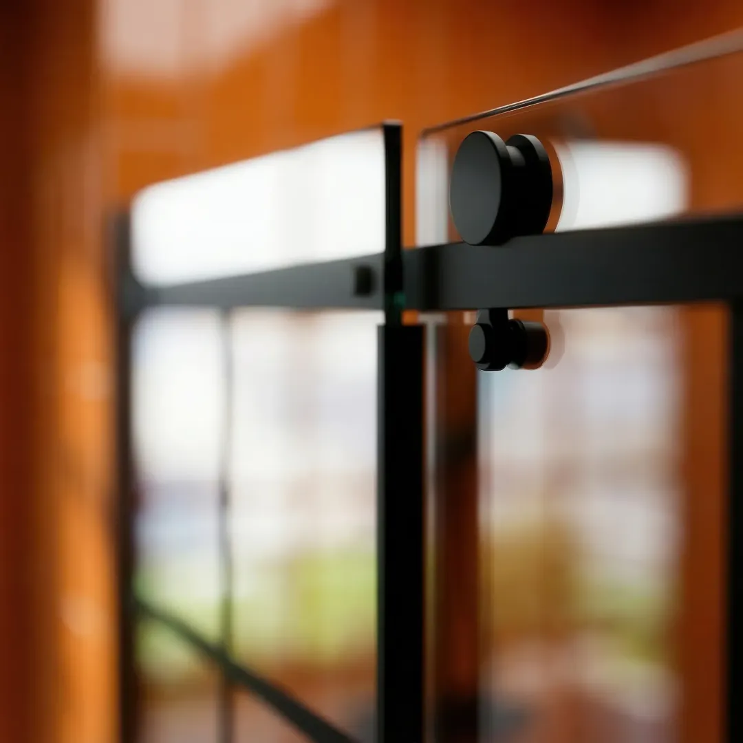 Неподвижная душевая перегородка в стиле лофт из закаленного прозрачного стекла 8 мм с керамической печатью