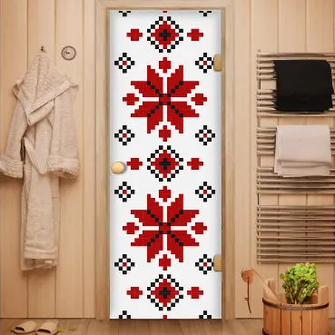 Стеклянные двери с изображением для сауны и бани в Минске от производителя