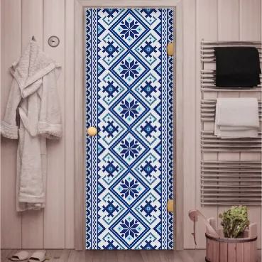 Стеклянные двери с изображением для сауны и бани в Минске от производителя