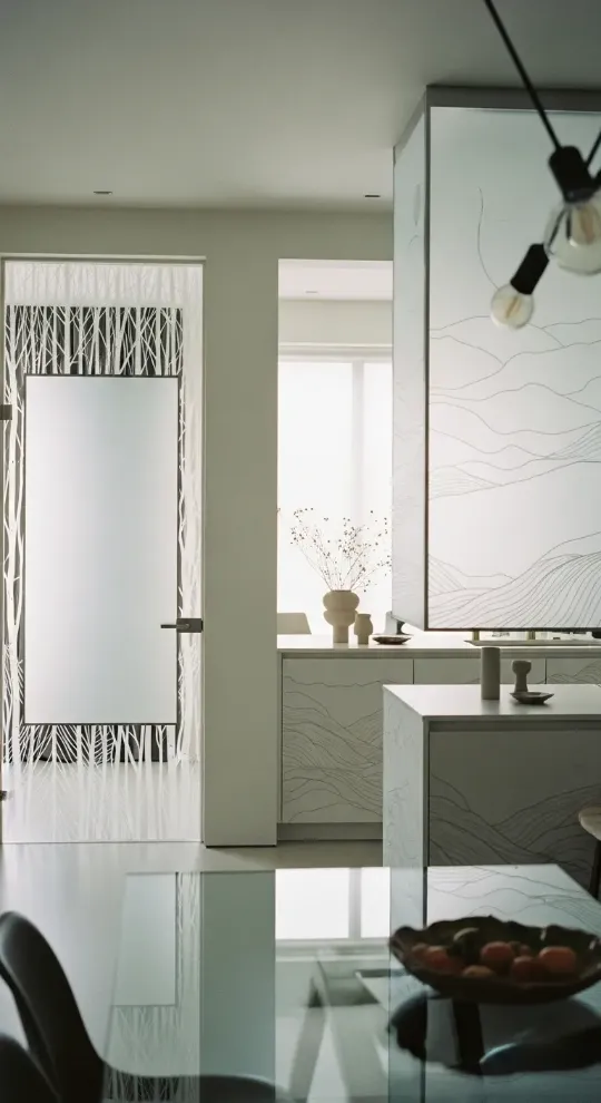 Лазерное матирование стекла в интерьере