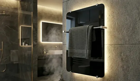 Стеклянный электрический полотенцесушитель