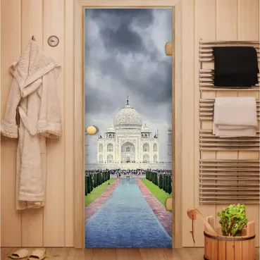 Стеклянные двери с изображением для сауны и бани в Минске от производителя