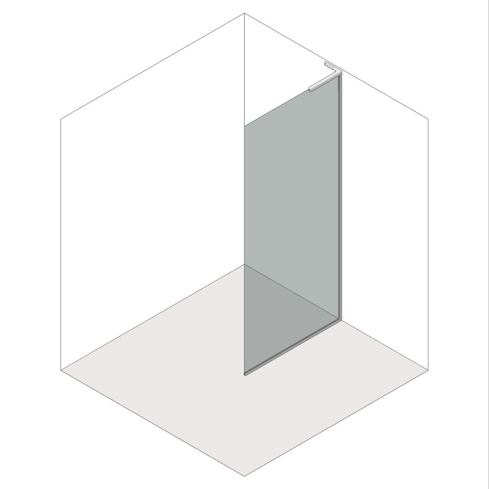 Схема-чертеж неподвижной душевой перегородки без штанги