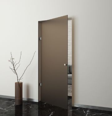 Стеклянная дверь из стекла серый графит