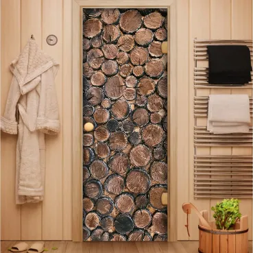 Стеклянные двери с изображением для сауны и бани в Минске от производителя