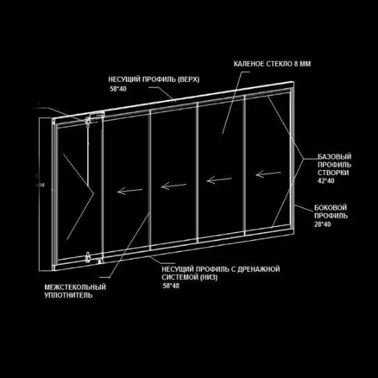 Безрамное остекление