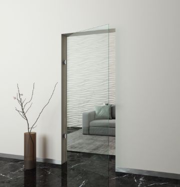 Стеклянная дверь из стекла серый графит