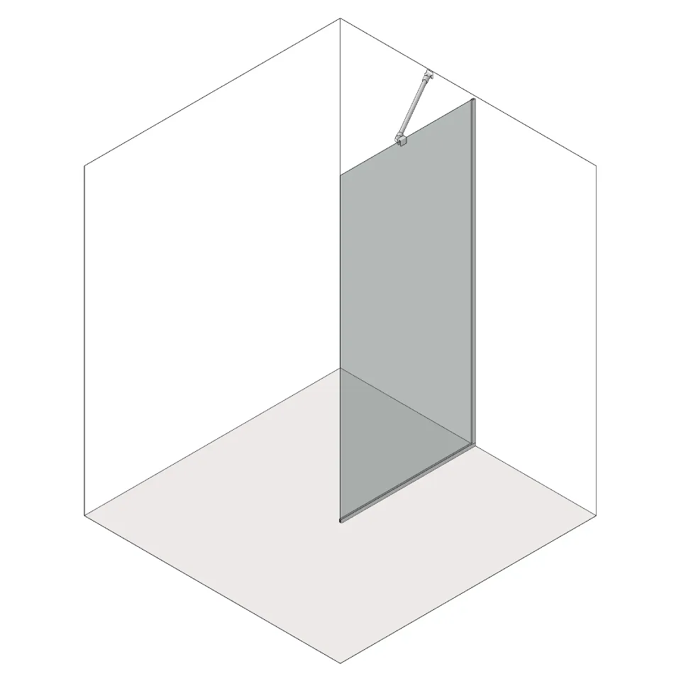 Схема-чертеж Бездверная перегородка-лофт на подвижной штанге (произвольный угол)