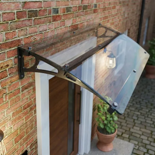 Стеклянный козырек на спайдерах