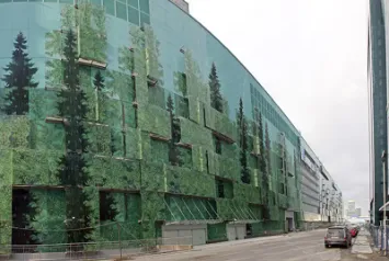 Керамическая печать на фасадном остеклении