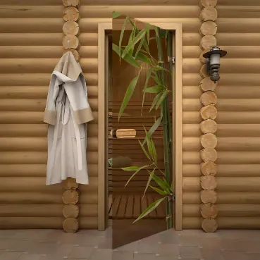 Стеклянные двери для сауны и бани в Минске от производителя