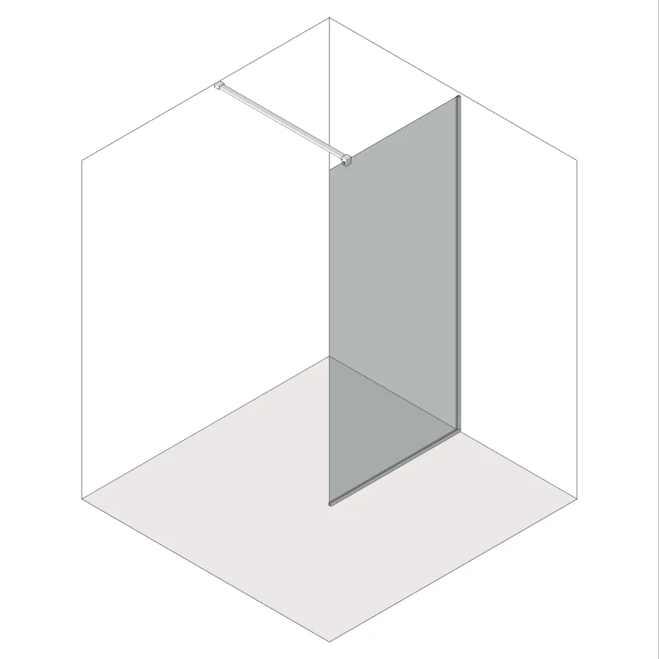 Схема-чертеж Бездверная перегородка-лофт на штанге (произвольный угол)