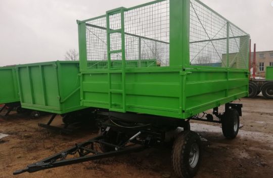 Agrostal.by-Прицеп тракторный самосвальный 2ПТС 6,5 с надставными сетчатыми бортами