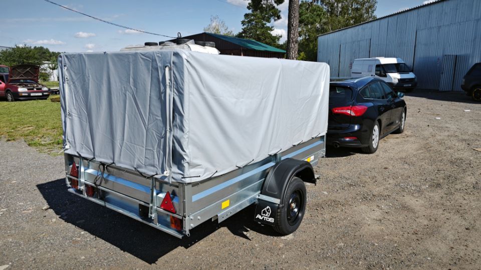 Автос.бел - АВТОМОБИЛЬНЫЙ ПРИЦЕП А25М1В, РЕССОРЫ AL-KO 4-ЕХ ЛИСТОВЫЕ, КОЛЕСА R13, ТЕНТ 800ММ