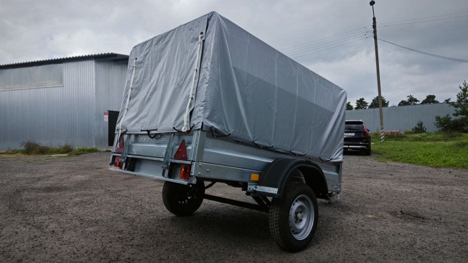 Автос.бел - АВТОМОБИЛЬНЫЙ ПРИЦЕП А25М1В, РЕССОРЫ AL-KO 4-ЕХ ЛИСТОВЫЕ, КОЛЕСА R13, ТЕНТ 800ММ