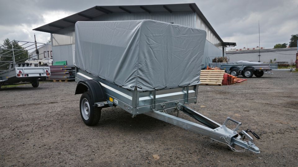 Автос.бел - АВТОМОБИЛЬНЫЙ ПРИЦЕП А25М1В, РЕССОРЫ AL-KO 4-ЕХ ЛИСТОВЫЕ, КОЛЕСА R13, ТЕНТ 800ММ