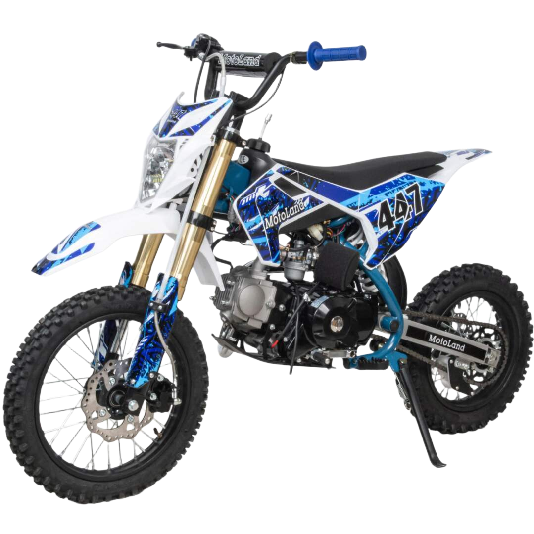 racermotors.by - Энергоемкий мотор 153FMI, полуавтомат и высокая проходимость Питбайк Motoland TCX125 E 14/12 + фара