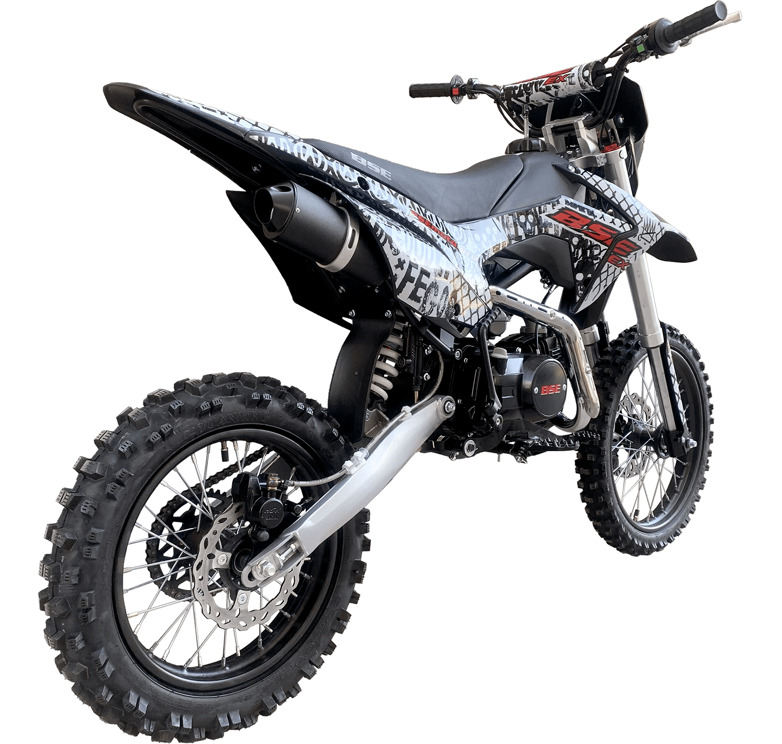racermotors.by - Легендарный мотор ZS 139FMB и легкий пуск Питбайк BSE EX 14/12 Max13 White Red (040)