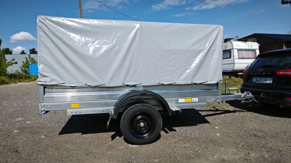 Автос.бел - АВТОМОБИЛЬНЫЙ ПРИЦЕП А25М1В, РЕССОРЫ AL-KO 4-ЕХ ЛИСТОВЫЕ, КОЛЕСА R13, ТЕНТ 800ММ