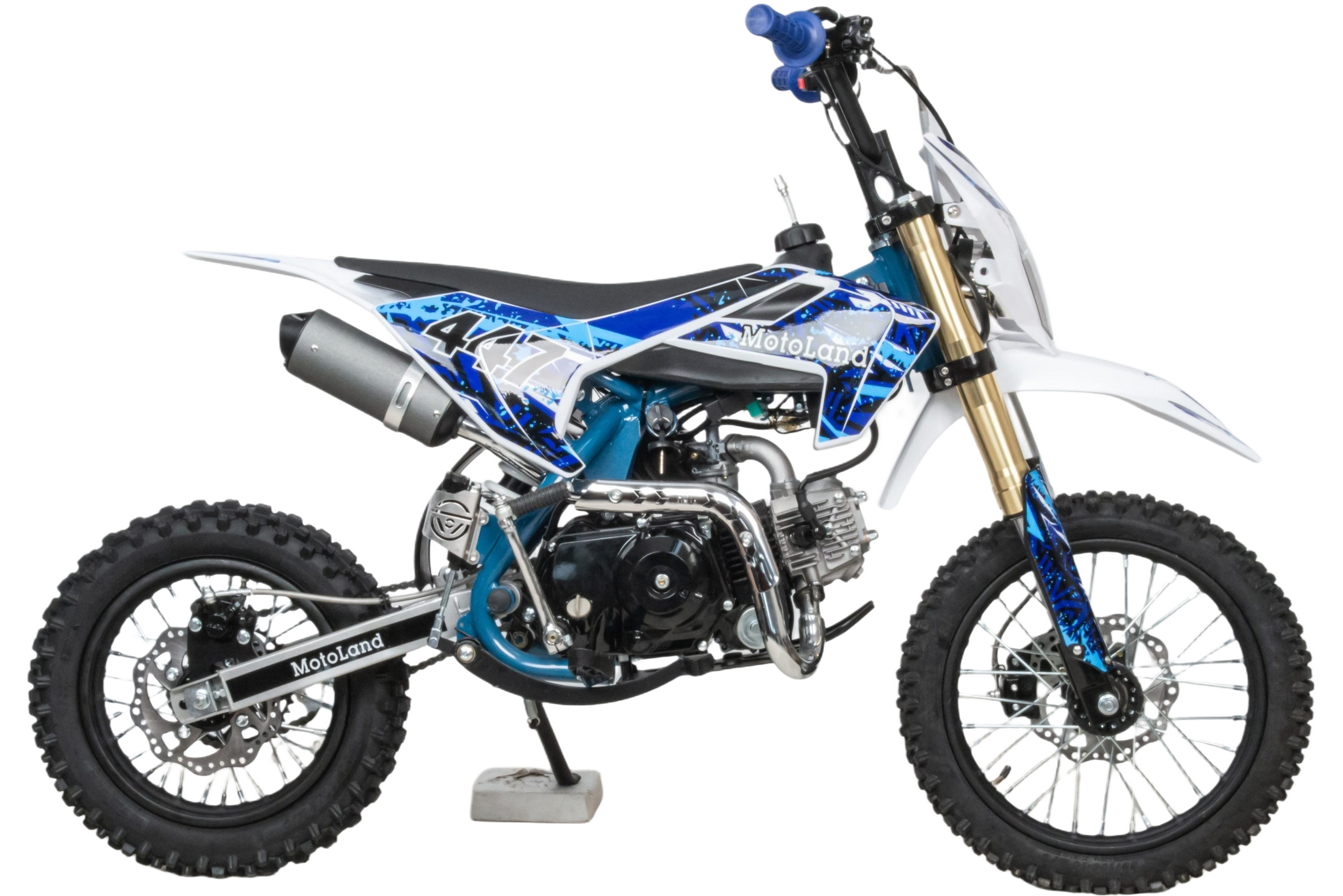 racermotors.by - Регулируемая подвеска, неубиваемый пластик и безопасность, Питбайк Motoland TCX125 E 14/12 + фара