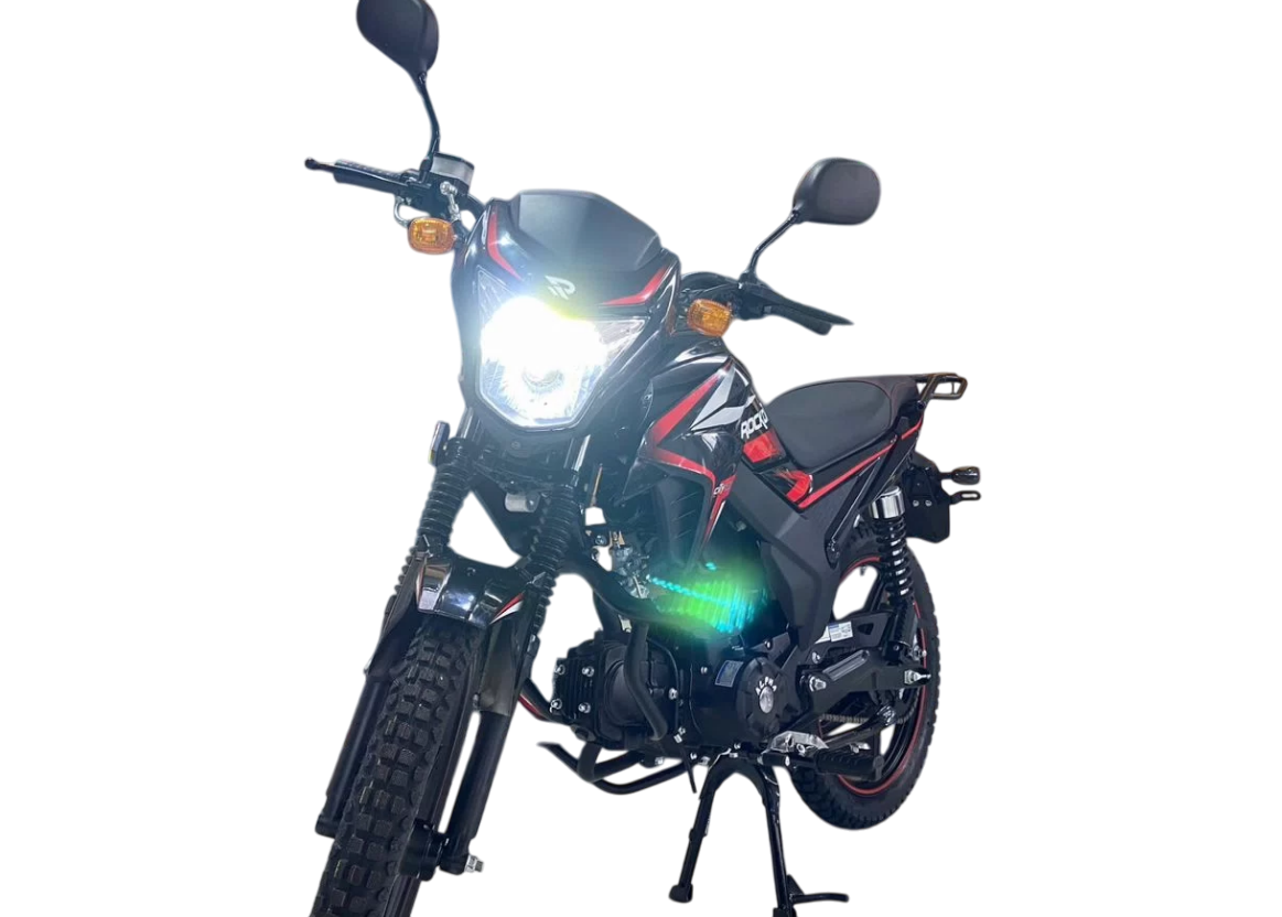 racermotors.by - Светодиодная фара с обтекателем, монохромная жк-приборная панель и дуги безопасности с износостойкими крашпедами Мопед Rockot Alpha City