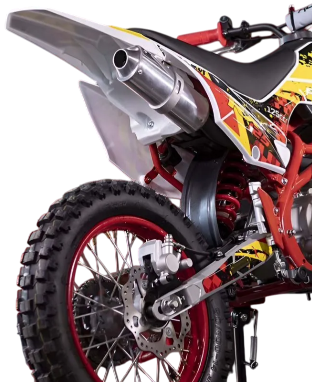 racermotors.by - Обновленный пластик для удобной езды в стойке, привлектальная заметная расцветка, рама с круглым профилем и дополнительными усилителями ROCKOT BASIC 125E Jokester 2.0